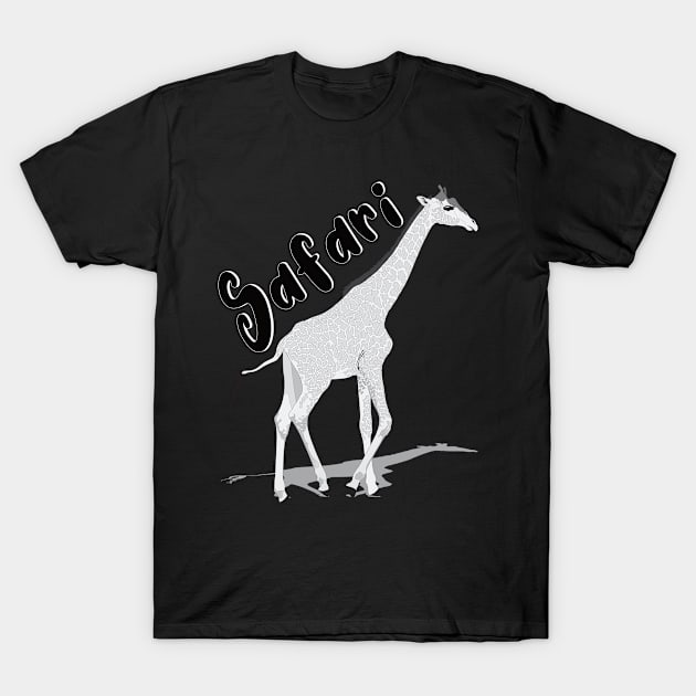 Giraffe Design black & withe Safari T-Shirt by Chipity-Design